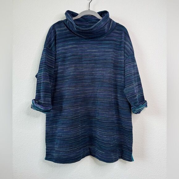 T by Talbots Women Plus Classic French Terry Pullover Sweatshirt Sz 3X Space Dye - Picture 1 of 6